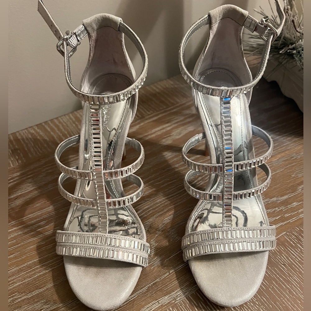 Gianni Bini Silver Rhinestone Stilettos
